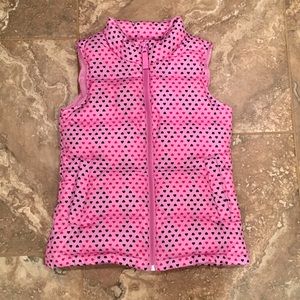 Lands’ End girls size Medium heart puffer vest